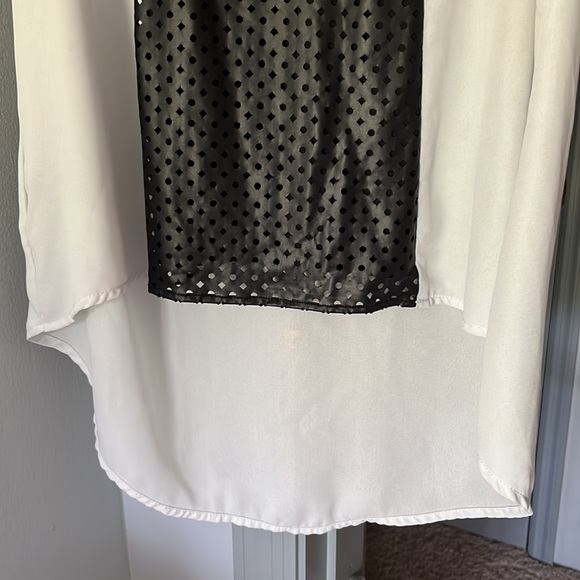 SANS SOUCI Large Sleeveless White Black Top Polyester Dressy Office Casual - Picture 4 of 9